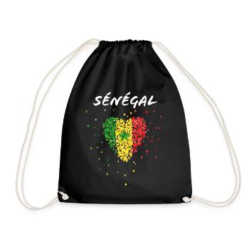 Sénégal Senegal Senegalflagge Senegalfahne Wolof - Turnbeutel - Schwarz - Vorne