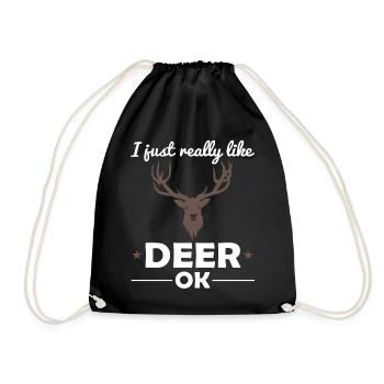 cerf animaux des bois amoureux des animaux dire cadeau - Sac de sport léger - noir - Devant