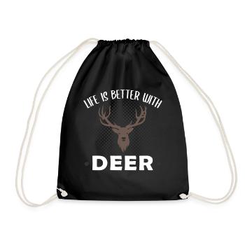 Cerf Cerf Animaux des bois Amoureux des animaux Dire Cadeau - Sac de sport léger - noir - Devant