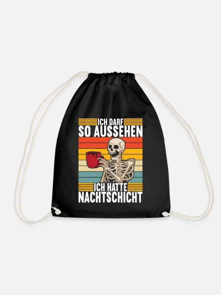 Nachtschicht Nachtdienst - Turnbeutel - Schwarz