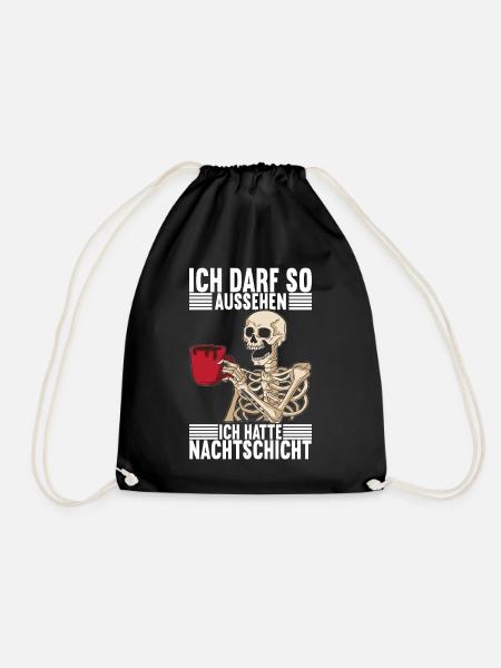 Nachtschicht Nachtdienst - Turnbeutel - Schwarz