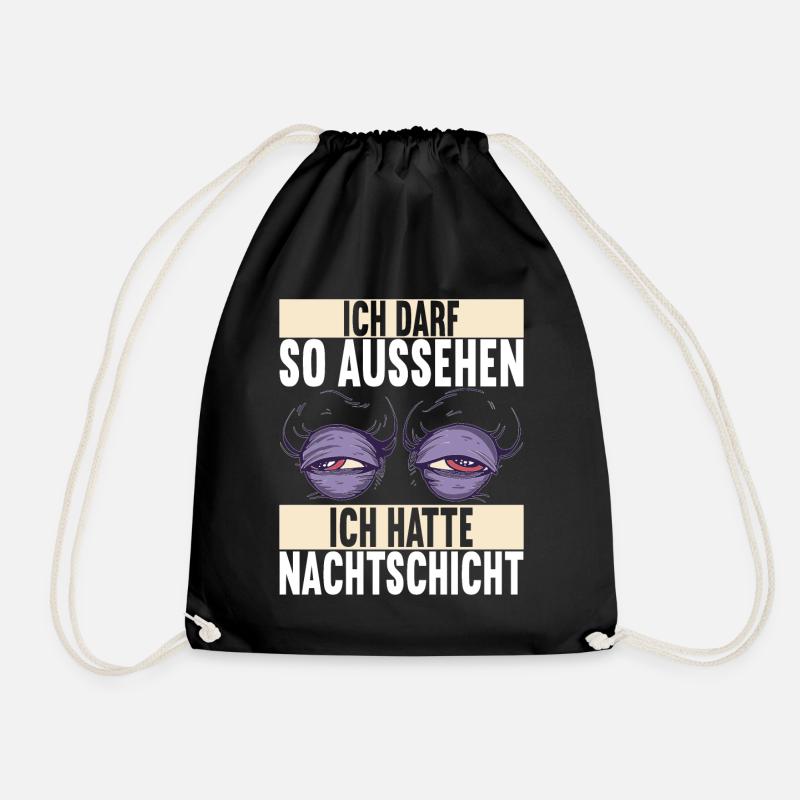Nachtschicht Nachtdienst - Turnbeutel - Schwarz