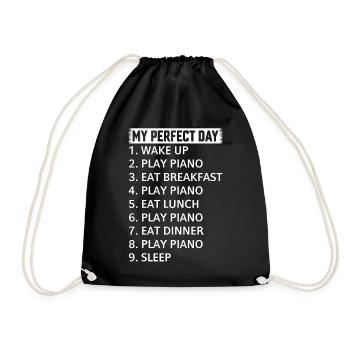 My Perfect Day Piano Player - Piano Lover Piano Pi - Turnbeutel - Schwarz - Vorne