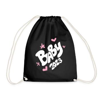 Bébé 2023 - Naissance Enceinte 2023 Grossesse - Sac de sport léger - noir - Devant