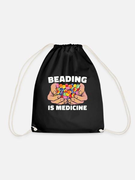 Beading Is Medicine Jewelry Making Beadwork Beader - Turnbeutel - Schwarz