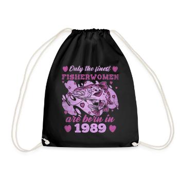 Finest Fisherwomen Born 1989 Womens 34th Birthday - Turnbeutel - Schwarz - Vorne