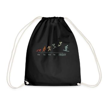 Snowboards Snowboarding Weekend Snowboarders - Drawstring Bag - black - Front