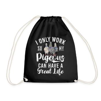 Funny Pigeon Fancier & Pigeons Whisperer Carrier Pigeon - Drawstring Bag - black - Front