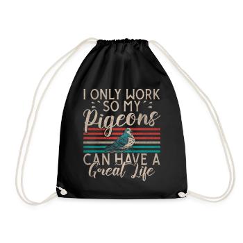 Funny Pigeon Fancier & Pigeons Whisperer Carrier Pigeon - Drawstring Bag - black - Front