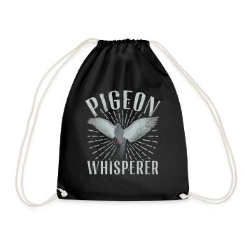 Funny Pigeon Fancier & Pigeons Whisperer Carrier Pigeon - Drawstring Bag - black - Front