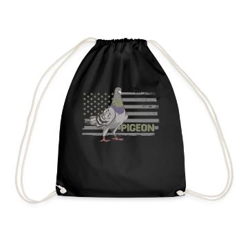 Funny Pigeon Fancier & Pigeons Whisperer Carrier Pigeon - Drawstring Bag - black - Front