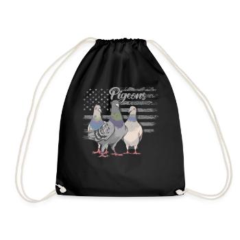 Funny Pigeon Fancier & Pigeons Whisperer Carrier Pigeon - Drawstring Bag - black - Front