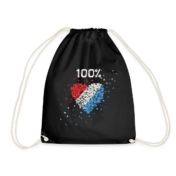 Netherlands Oranje Dutch Fanblock Holland - Drawstring Bag - black - Front