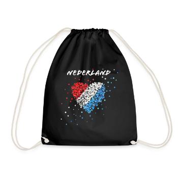 Nederland Netherlands Dutch Holland Flag - Drawstring Bag - black - Front