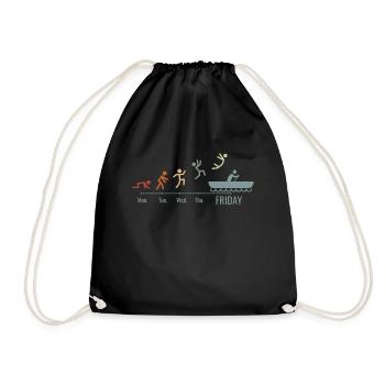 Kanu Kajak Wochenend BOOT Kanufahrer Kanufahren - Turnbeutel - Schwarz - Vorne