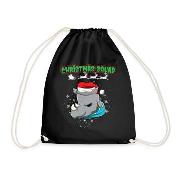 Christmas Squad X-Mas Animals Family Matching Xmas - Drawstring Bag - black - Front