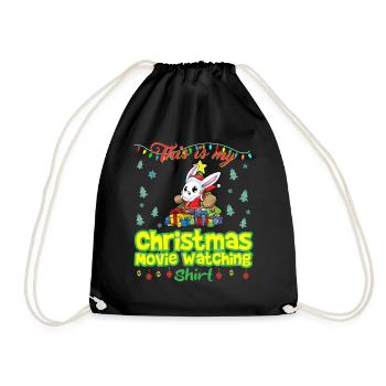 This Is My Christmas Movie Watching Shirt - Drawstring Bag - black - Front
