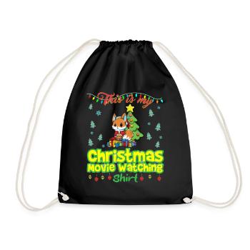 This Is My Christmas Movie Watching Shirt - Drawstring Bag - black - Front