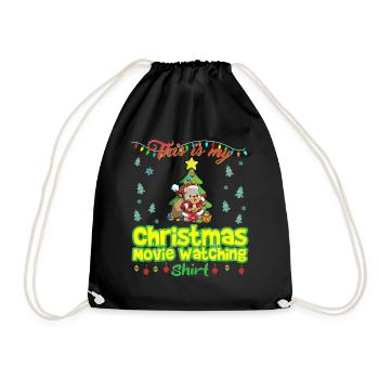 This Is My Christmas Movie Watching Shirt - Drawstring Bag - black - Front