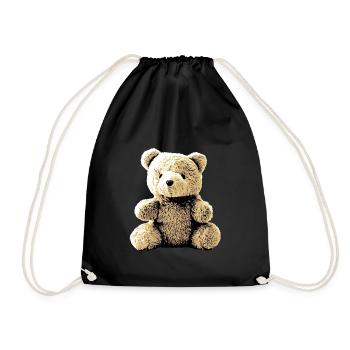 Teddy Bear Teddy Bear Cartoon Teddy bear Motif - Drawstring Bag - black - Front
