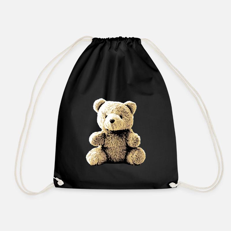 Teddy Bär Teddybär Cartoon Teddy bear Motiv - Turnbeutel - Schwarz