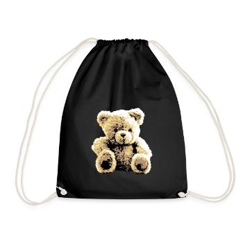 Teddy Bear Teddy Bear Cartoon Teddy bear Motif - Drawstring Bag - black - Front