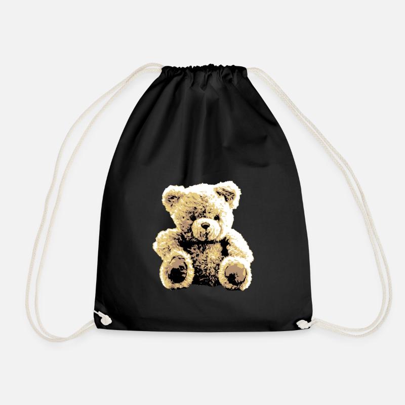 Teddy Bär Teddybär Cartoon Teddy bear Motiv - Turnbeutel - Schwarz