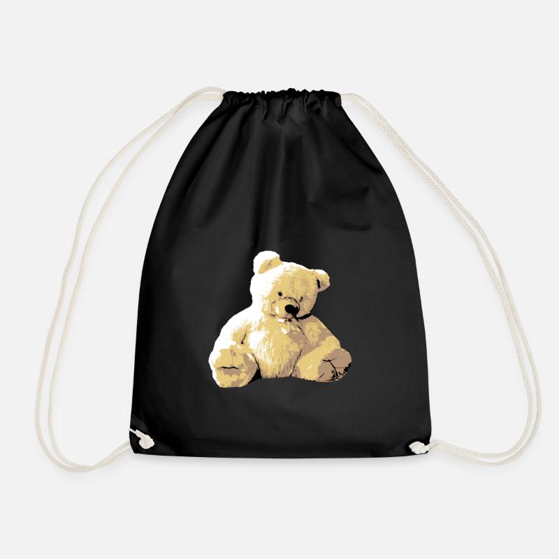 Teddy Bär Teddybär Cartoon Teddy bear Motiv - Turnbeutel - Schwarz