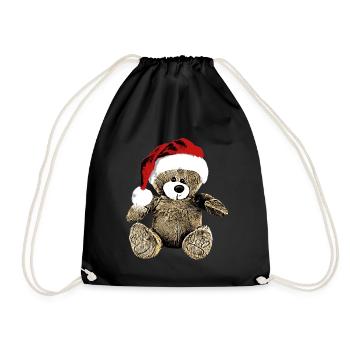 Teddy Bear Teddy Bear Cartoon Teddy bear Christmas - Drawstring Bag - black - Front
