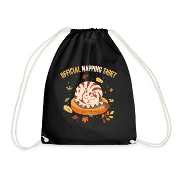Official Napping Shirt Sleepy Cat Fall Season - Drawstring Bag - black - Front