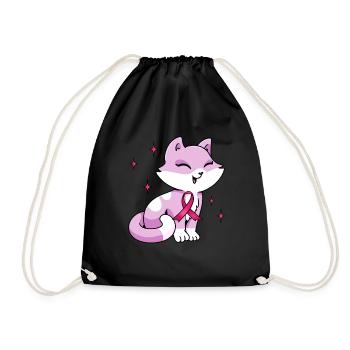 Chat nœud rose mignon octobre - Sac de sport léger - noir - Devant
