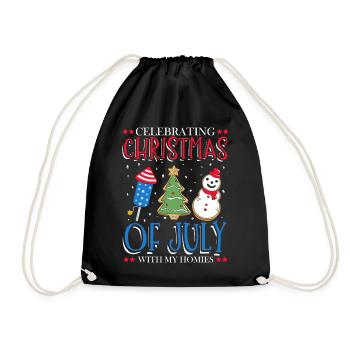Celebrating Independence Day Christmas in the - Drawstring Bag - black - Front