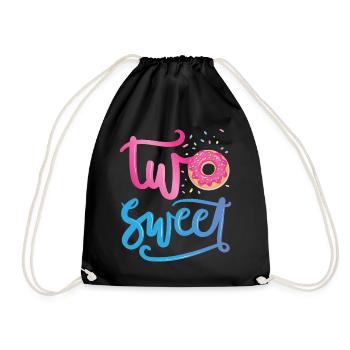 Zwei Süße | Donut Geburtstag Shirt | Donut Themed - Turnbeutel - Schwarz - Vorne