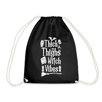 Cuisses épaisses et chemise effrayante sorcière - Sac de sport léger - noir - Devant