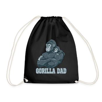Gorilla Dad Gorilla Papa und Baby Papa Vatertag - Turnbeutel - Schwarz - Vorne