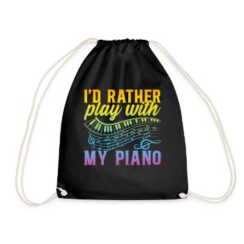 Je préfère jouer avec mon piano - Pianiste Piani - Sac de sport léger - noir - Devant