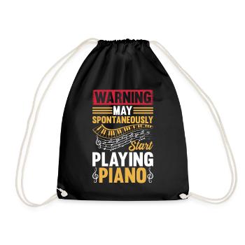 Keyboardist - Warning May Spontaneously Start Play - Drawstring Bag - black - Front