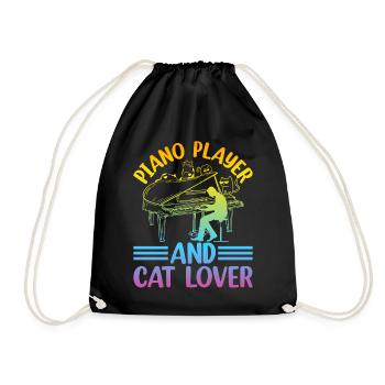 Pianiste And Cat Lover - Claviériste jouant P - Sac de sport léger - noir - Devant