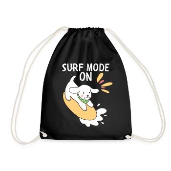 Drôle de surfeur, surf, chien avec planche de surf disant - Sac de sport léger - noir - Devant