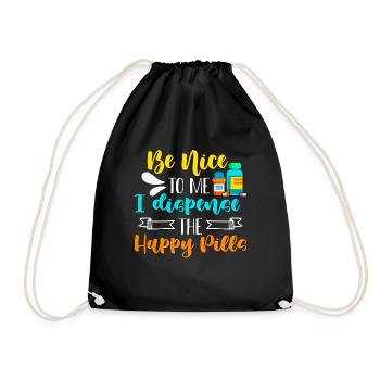 Pharmacy Technician Be Nice To Me Loves Medication - Drawstring Bag - black - Front