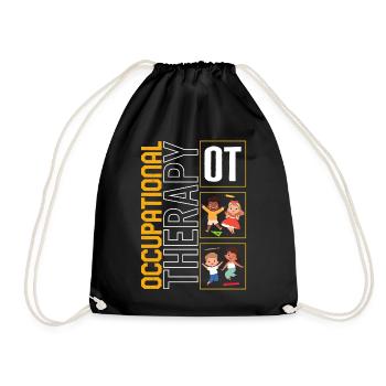 Ergotherapie Shirt, OT Kinder Niedliches Design - Turnbeutel - Schwarz - Vorne