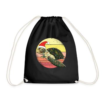 Turtle - Drawstring Bag - black - Front