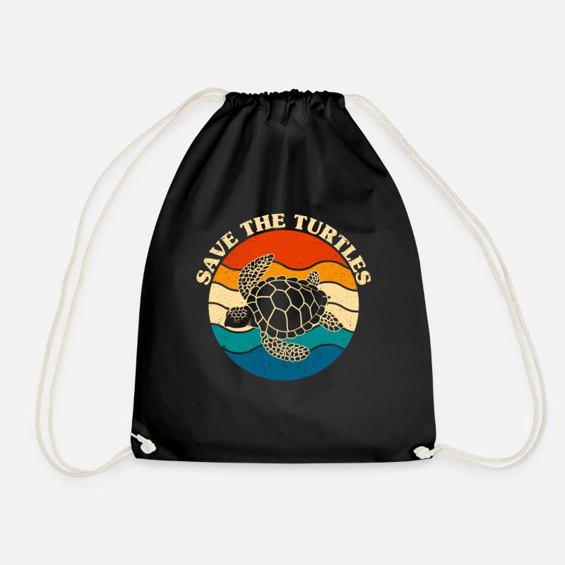 Save The Turtles - Turnbeutel - Schwarz