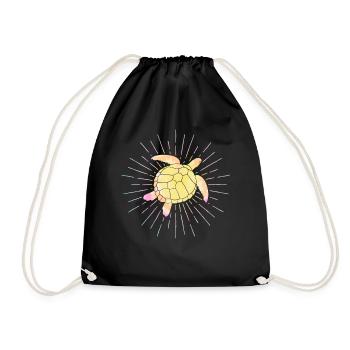 Turtle - Drawstring Bag - black - Front