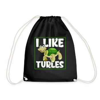 I Like Turles - Turnbeutel - Schwarz - Vorne