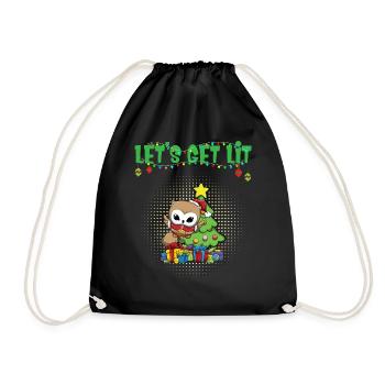Let's Get Lit Advent Season Christmas Party X-Mas - Drawstring Bag - black - Front