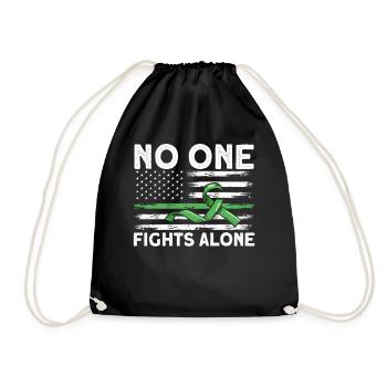 No One Fights Alone - Drawstring Bag - black - Front