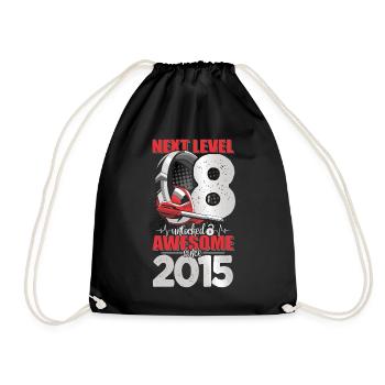 Level Unlocked 8 Years Old 2015 Headset Gaming - Drawstring Bag - black - Front