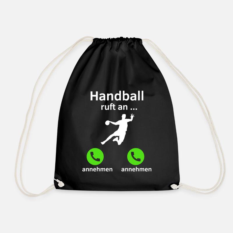 Handball ruft an - annehmen oder annehmen? - Turnbeutel - Schwarz