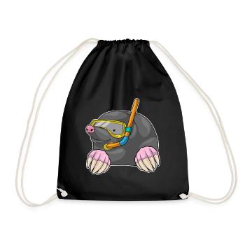 Plongée en snorkeling avec plongeur de taupe - Sac de sport léger - noir - Devant
